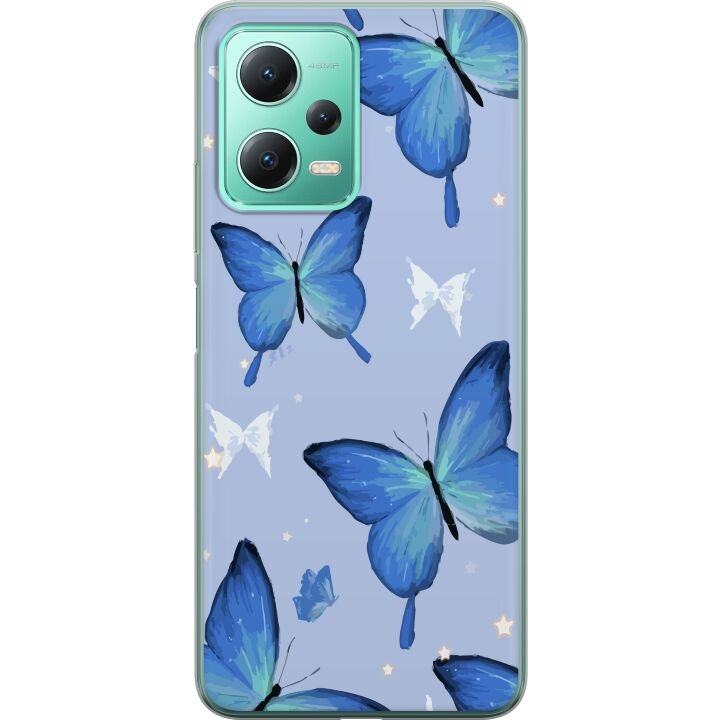 Mobile case for Xiaomi Redmi Note 12 with Blue butterflies design in the group SMARTPHONE & TABLETS / Phone cases / Xiaomi at TP E-commerce Nordic AB (A66264)