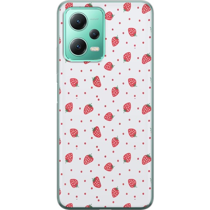 Mobile case for Xiaomi Redmi Note 12 with Strawberries design in the group SMARTPHONE & TABLETS / Phone cases / Xiaomi at TP E-commerce Nordic AB (A66265)