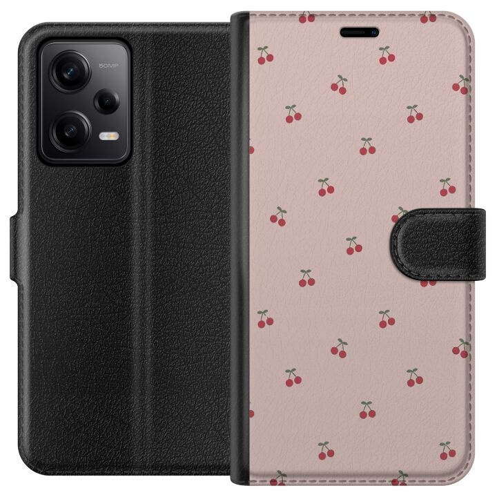 Wallet case for Xiaomi Redmi Note 12 Pro with Cherry design in the group SMARTPHONE & TABLETS / Phone cases / Xiaomi at TP E-commerce Nordic AB (A66282)