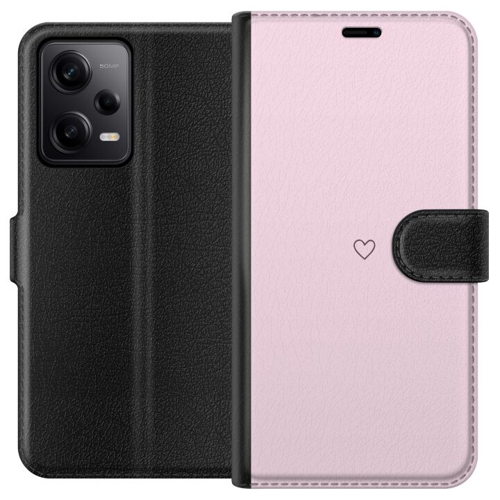 Wallet case for Xiaomi Redmi Note 12 Pro with Heart design in the group SMARTPHONE & TABLETS / Phone cases / Xiaomi at TP E-commerce Nordic AB (A66294)