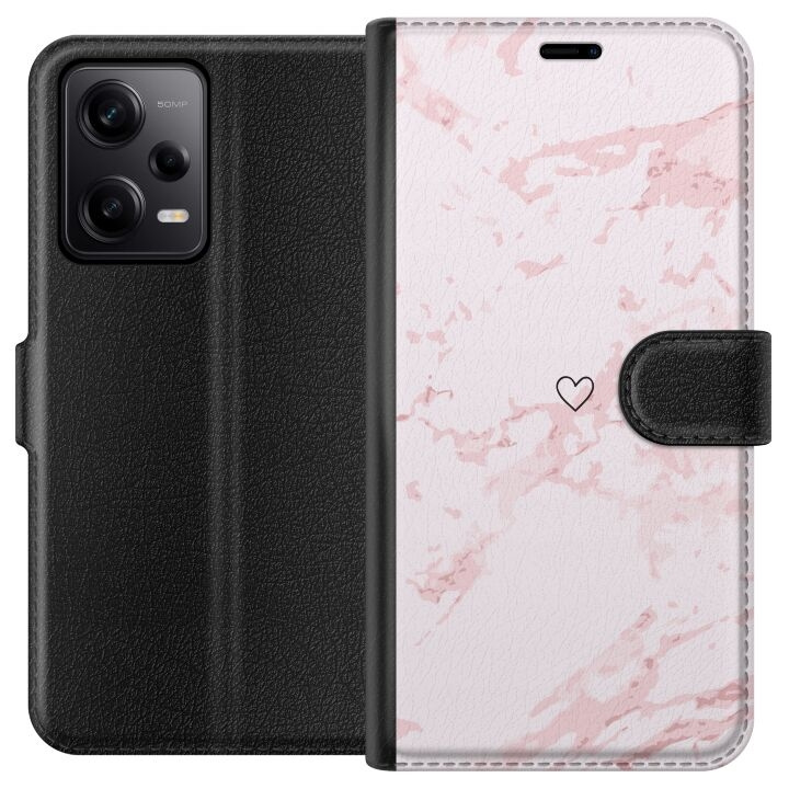 Wallet case for Xiaomi Redmi Note 12 Pro with Pink Heart design in the group SMARTPHONE & TABLETS / Phone cases / Xiaomi at TP E-commerce Nordic AB (A66298)