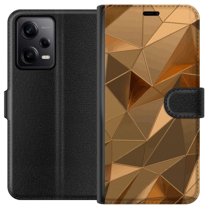 Wallet case for Xiaomi Redmi Note 12 Pro with 3D Gold design in the group SMARTPHONE & TABLETS / Phone cases / Xiaomi at TP E-commerce Nordic AB (A66299)