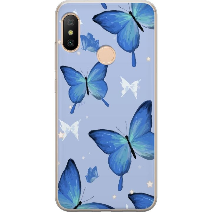 Mobile case for Xiaomi Redmi 6 Pro with Blue butterflies design in the group SMARTPHONE & TABLETS / Phone cases / Xiaomi at TP E-commerce Nordic AB (A66453)