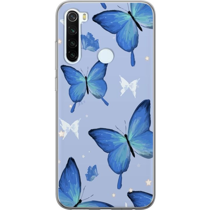 Mobile case for Xiaomi Redmi Note 8 with Blue butterflies design in the group SMARTPHONE & TABLETS / Phone cases / Xiaomi at TP E-commerce Nordic AB (A66480)