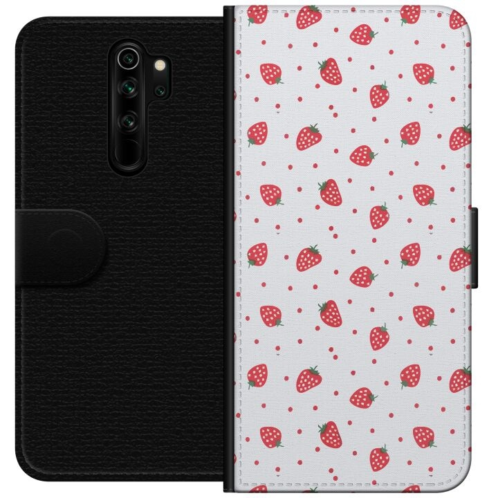 Wallet case for Xiaomi Redmi Note 8 Pro with Strawberries design in the group SMARTPHONE & TABLETS / Phone cases / Xiaomi at TP E-commerce Nordic AB (A66508)