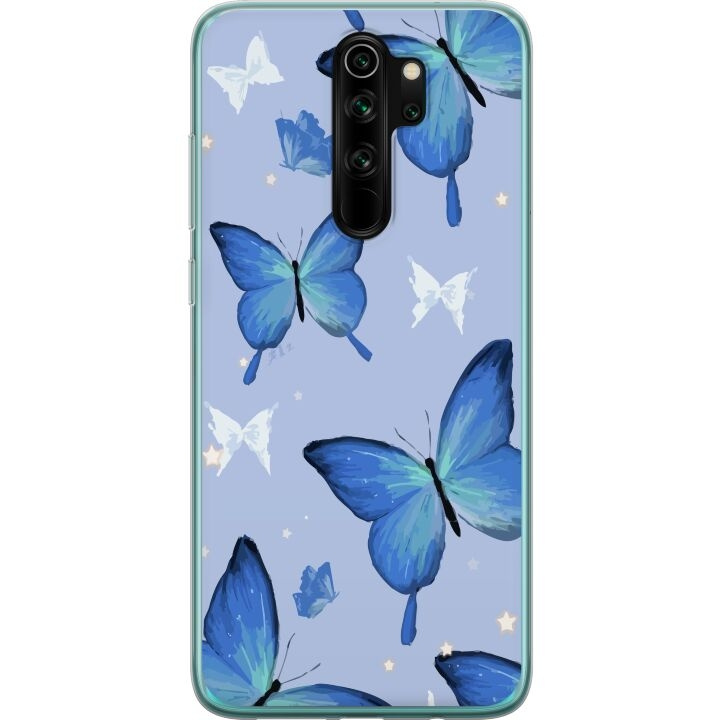 Mobile case for Xiaomi Redmi Note 8 Pro with Blue butterflies design in the group SMARTPHONE & TABLETS / Phone cases / Xiaomi at TP E-commerce Nordic AB (A66534)