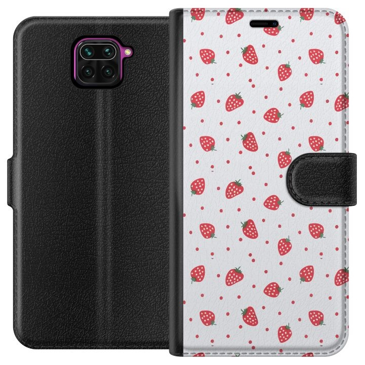 Wallet case for Xiaomi Redmi Note 9 with Strawberries design in the group SMARTPHONE & TABLETS / Phone cases / Xiaomi at TP E-commerce Nordic AB (A66562)