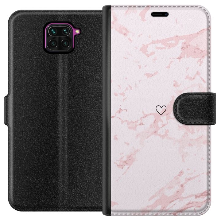 Wallet case for Xiaomi Redmi Note 9 with Pink Heart design in the group SMARTPHONE & TABLETS / Phone cases / Xiaomi at TP E-commerce Nordic AB (A66568)