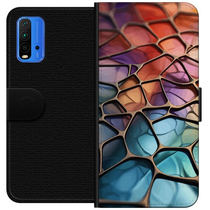 Wallet case for Xiaomi Redmi Note 9 4G with Metallic pattern design in the group SMARTPHONE & TABLETS / Phone cases / Xiaomi at TP E-commerce Nordic AB (A66609)