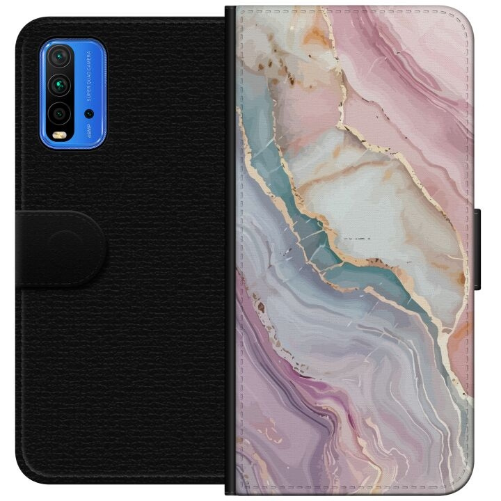 Wallet case for Xiaomi Redmi Note 9 4G with Marble design in the group SMARTPHONE & TABLETS / Phone cases / Xiaomi at TP E-commerce Nordic AB (A66621)