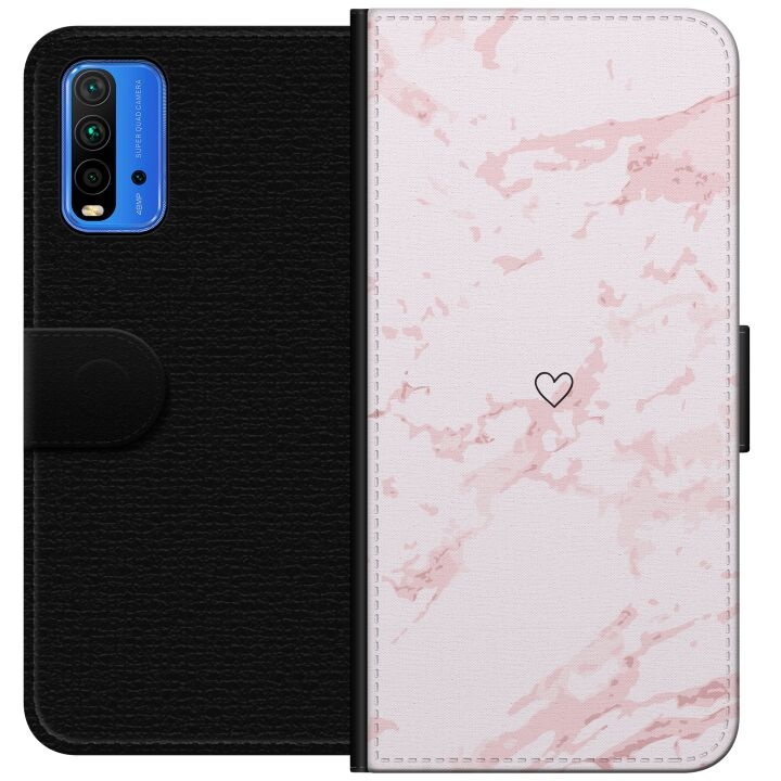 Wallet case for Xiaomi Redmi Note 9 4G with Pink Heart design in the group SMARTPHONE & TABLETS / Phone cases / Xiaomi at TP E-commerce Nordic AB (A66622)