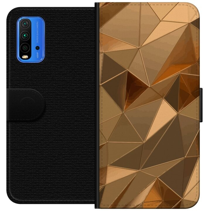 Wallet case for Xiaomi Redmi Note 9 4G with 3D Gold design in the group SMARTPHONE & TABLETS / Phone cases / Xiaomi at TP E-commerce Nordic AB (A66623)