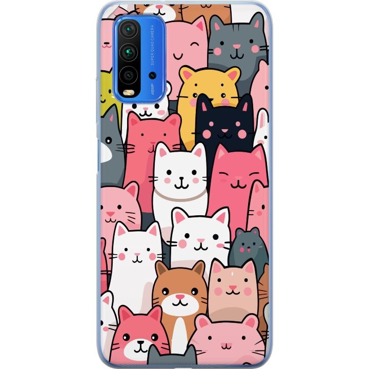 Mobile case for Xiaomi Redmi Note 9 4G with Cat pattern design in the group SMARTPHONE & TABLETS / Phone cases / Xiaomi at TP E-commerce Nordic AB (A66634)