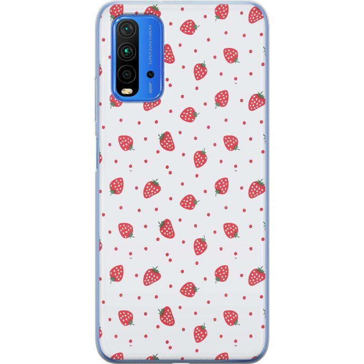 Mobile case for Xiaomi Redmi Note 9 4G with Strawberries design in the group SMARTPHONE & TABLETS / Phone cases / Xiaomi at TP E-commerce Nordic AB (A66643)