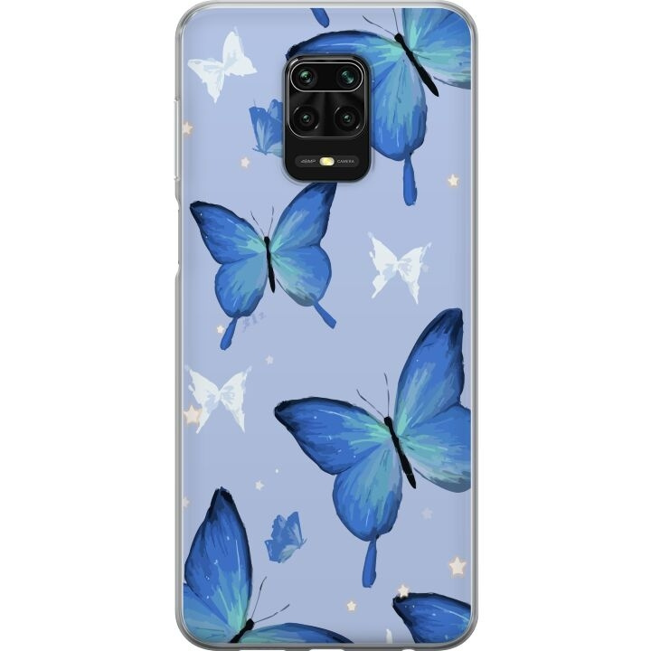 Mobile case for Xiaomi Redmi Note 9S with Blue butterflies design in the group SMARTPHONE & TABLETS / Phone cases / Xiaomi at TP E-commerce Nordic AB (A66696)