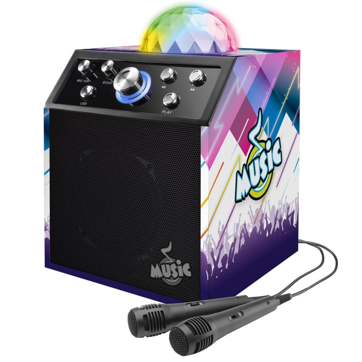 Karaoke BT Disco Cube w/2 Mics in the group TOYS, KIDS & BABY PRODUCTS / Music, Song & Images / Music accessories at TP E-commerce Nordic AB (C04659)