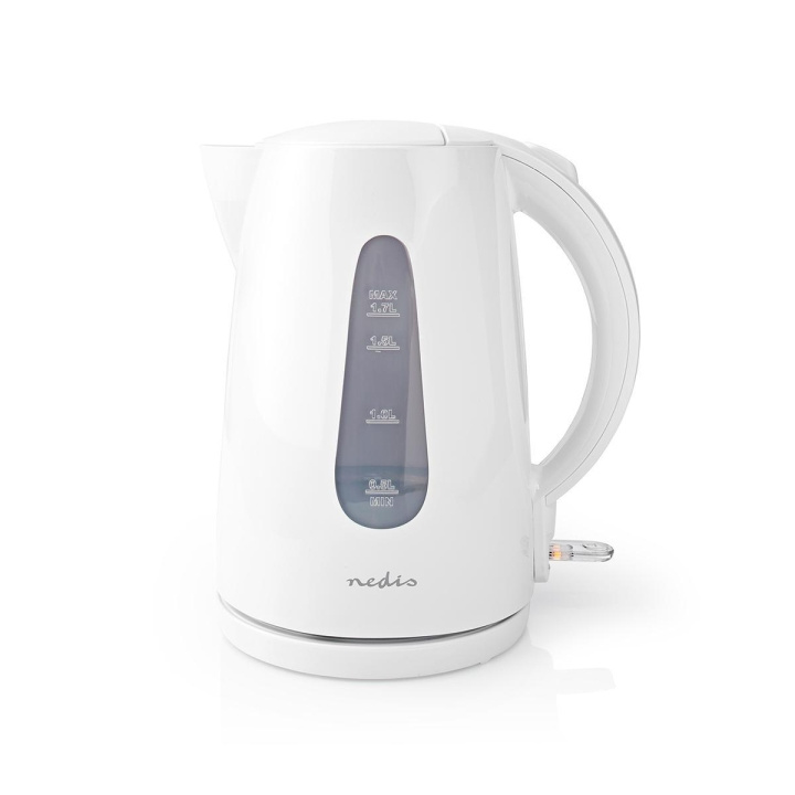 Nedis Electric Kettle | 1.7 l | Plastic | White | Rotatable 360 degrees | Concealed heating element | Strix® controller | Boil-dry protection in the group HOME, HOUSEHOLD & GARDEN / Household appliances / Water & Juice / Kettles at TP E-commerce Nordic AB (C04804)