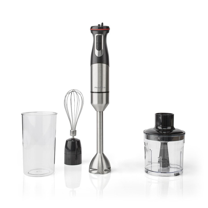 Nedis Hand Blender | 800 W | Speed settings: Variable Speed Control | Chopper | Aluminium / Black in the group HOME, HOUSEHOLD & GARDEN / Household appliances / Food processor & Kitchen appliances / Hand blenders at TP E-commerce Nordic AB (C05232)