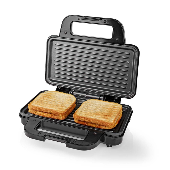 Nedis Sandwich Maker | 900 W | 26.8 x 14.5 cm | Automatic temperature control | Aluminium / Plastic in the group HOME, HOUSEHOLD & GARDEN / Household appliances / Toasters & Bread grills / Table grills & Raclette at TP E-commerce Nordic AB (C06189)