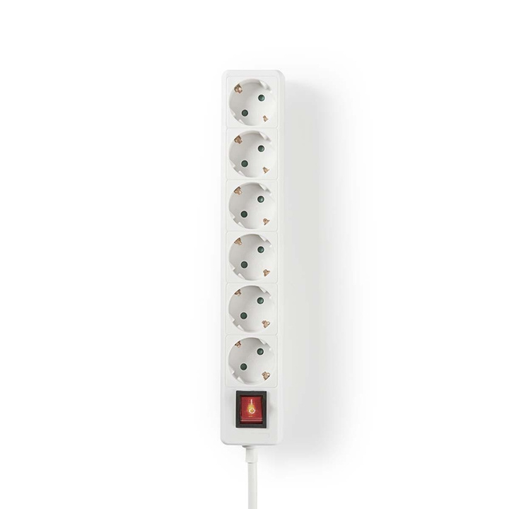 Nedis Extension Socket | Type F (CEE 7/7) | 6-Way | 3.00 m | 3680 W | 16 A | Kind of grounding: Side Contacts | 230 V AC 50/60 Hz | Socket angle: 45 ° | H05VV-F 3G1.5mm² | On/Off switch | White in the group HOME, HOUSEHOLD & GARDEN / Electricity & Lighting / Power strips at TP E-commerce Nordic AB (C06247)