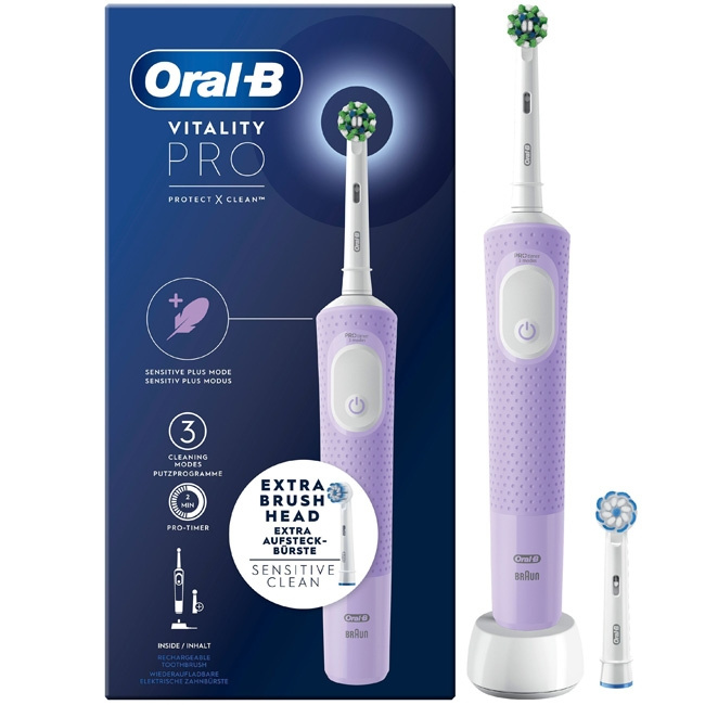 Oral B Eltandborste Vitality Pro Lila in the group BEAUTY & HEALTH / Oral care / Accessories for electric toothbrushes at TP E-commerce Nordic AB (C14140)