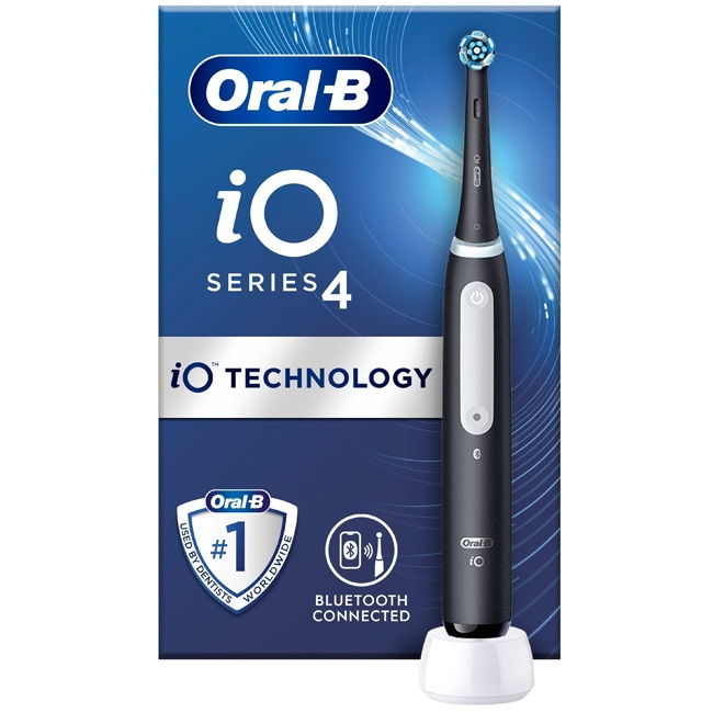 Oral B Eltandborste iO4 Matt Black Wi in the group BEAUTY & HEALTH / Oral care / Electric toothbrushes at TP E-commerce Nordic AB (C14143)