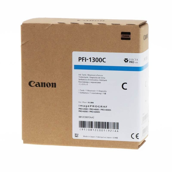 Canon Ink 0812C001 PFI-1300 Cyan in the group COMPUTERS & PERIPHERALS / Printers & Accessories / Ink & Toner / Ink cartridges / Canon at TP E-commerce Nordic AB (C15914)