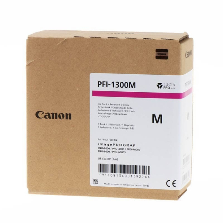 Canon Ink 0813C001 PFI-1300 Magenta in the group COMPUTERS & PERIPHERALS / Printers & Accessories / Ink & Toner / Ink cartridges / Canon at TP E-commerce Nordic AB (C15915)