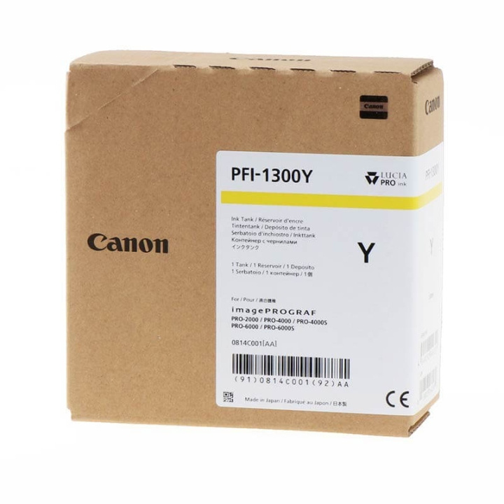 Canon Ink 0814C001 PFI-1300 Yellow in the group COMPUTERS & PERIPHERALS / Printers & Accessories / Ink & Toner / Ink cartridges / Canon at TP E-commerce Nordic AB (C15916)