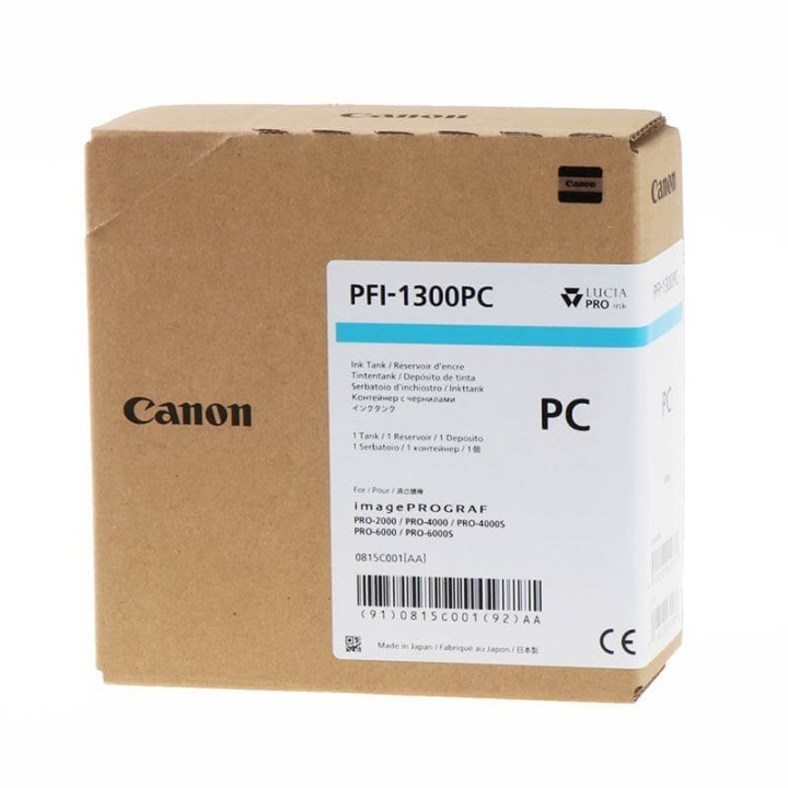 Canon Ink 0815C001 PFI-1300 Photo Cyan in the group COMPUTERS & PERIPHERALS / Printers & Accessories / Ink & Toner / Ink cartridges / Canon at TP E-commerce Nordic AB (C15917)