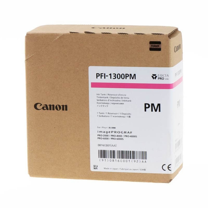 Canon Ink 0816C001 PFI-1300 Photo Magenta in the group COMPUTERS & PERIPHERALS / Printers & Accessories / Ink & Toner / Ink cartridges / Canon at TP E-commerce Nordic AB (C15918)