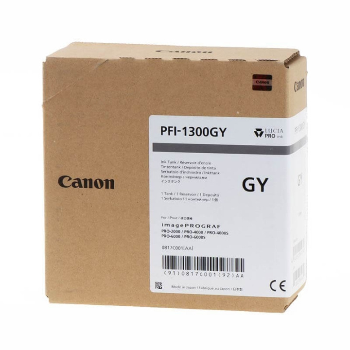 Canon Ink 0817C001 PFI-1300 Grey in the group COMPUTERS & PERIPHERALS / Printers & Accessories / Ink & Toner / Ink cartridges / Canon at TP E-commerce Nordic AB (C15919)