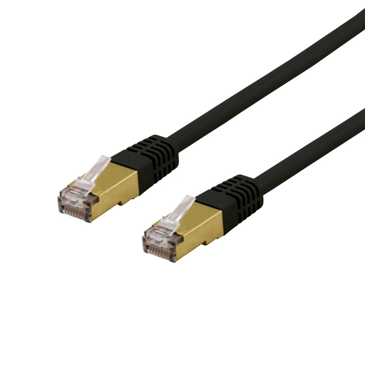 DELTACO S/FTP Cat6a patch cable, delta cert, LSZH, 1m, black in the group COMPUTERS & PERIPHERALS / Computer cables / Network cables / Cat6 at TP E-commerce Nordic AB (C18043)