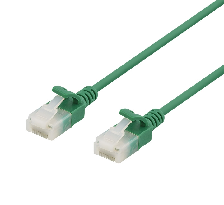 DELTACO U/UTP Cat6a patch cable, slim, 3,5mm diameter, 2m, green in the group COMPUTERS & PERIPHERALS / Computer cables / Network cables / Cat6 at TP E-commerce Nordic AB (C18302)