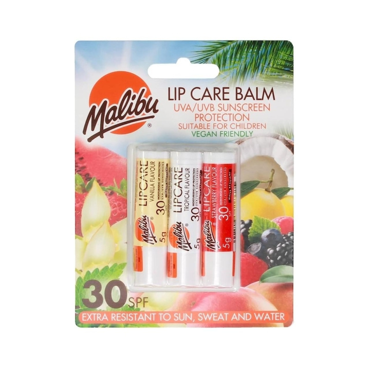 Malibu Lip Care Balm Trio SPF30 in the group BEAUTY & HEALTH / Skin care / Tanning / Sunscreen at TP E-commerce Nordic AB (C25249)