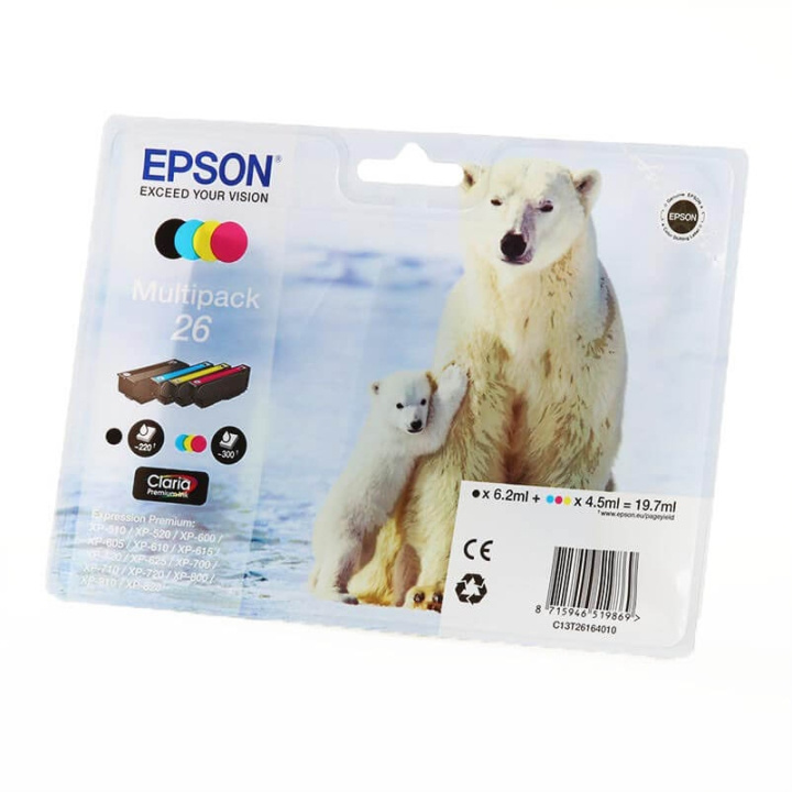 EPSON Ink C13T26164010 26 Multipack, Polar Bear in the group COMPUTERS & PERIPHERALS / Printers & Accessories / Ink & Toner / Ink cartridges / Epson at TP E-commerce Nordic AB (C26791)