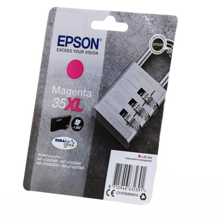 EPSON Ink C13T35934010 35XL Magenta, Padlock in the group COMPUTERS & PERIPHERALS / Printers & Accessories / Ink & Toner / Ink cartridges / Epson at TP E-commerce Nordic AB (C26839)