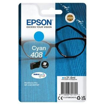 Epson Ink C13T09K24010 408L Cyan, Glasses in the group COMPUTERS & PERIPHERALS / Printers & Accessories / Ink & Toner / Ink cartridges / Epson at TP E-commerce Nordic AB (C26902)