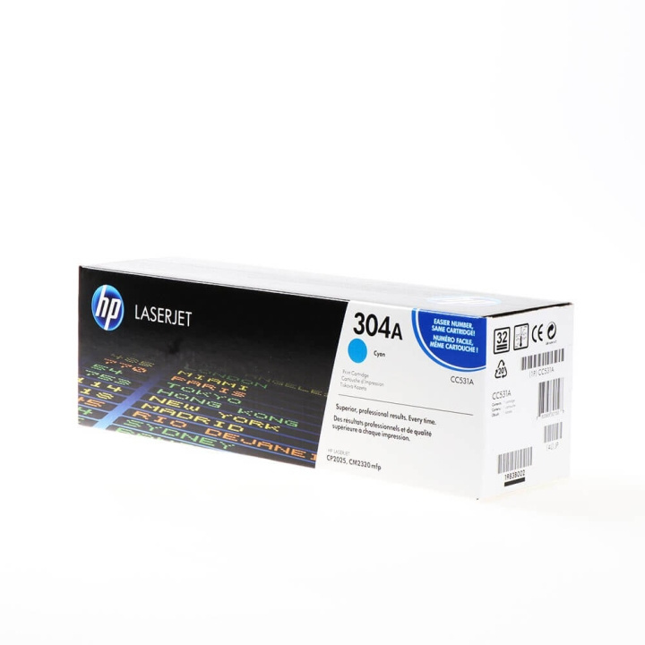 HP Toner CC531A 304A Cyan in the group COMPUTERS & PERIPHERALS / Printers & Accessories / Ink & Toner / Toner / HP at TP E-commerce Nordic AB (C27096)