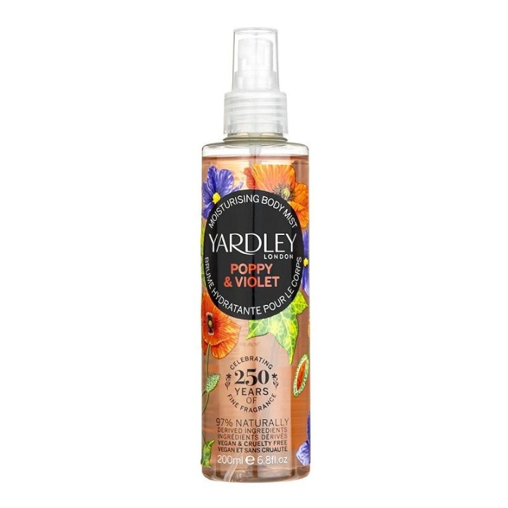 Yardley Body Mist Poppy & Violet 200ml in the group BEAUTY & HEALTH / Skin care / Body health / Mody mist at TP E-commerce Nordic AB (C29214)