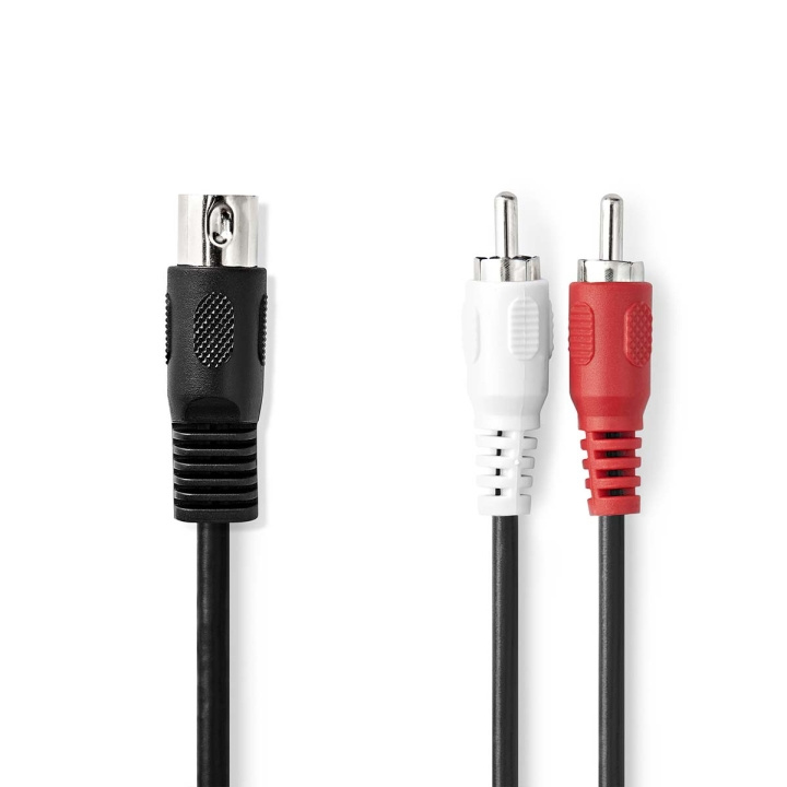 Nedis DIN Audio Cable | DIN 5-Pin Male | 2x RCA Male | Nickel Plated | 1.00 m | Round | PVC | Black | Label in the group HOME ELECTRONICS / Cables & Adapters / RCA / Cables at TP E-commerce Nordic AB (C29272)