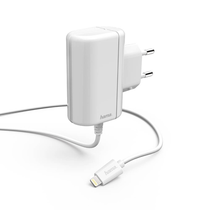 Hama Charger 220V Lightning 2,4A Mounted Cable 1m White MFI in the group SMARTPHONE & TABLETS / Chargers & Cables / Wall charger / Wall charger Lightning at TP E-commerce Nordic AB (C30947)