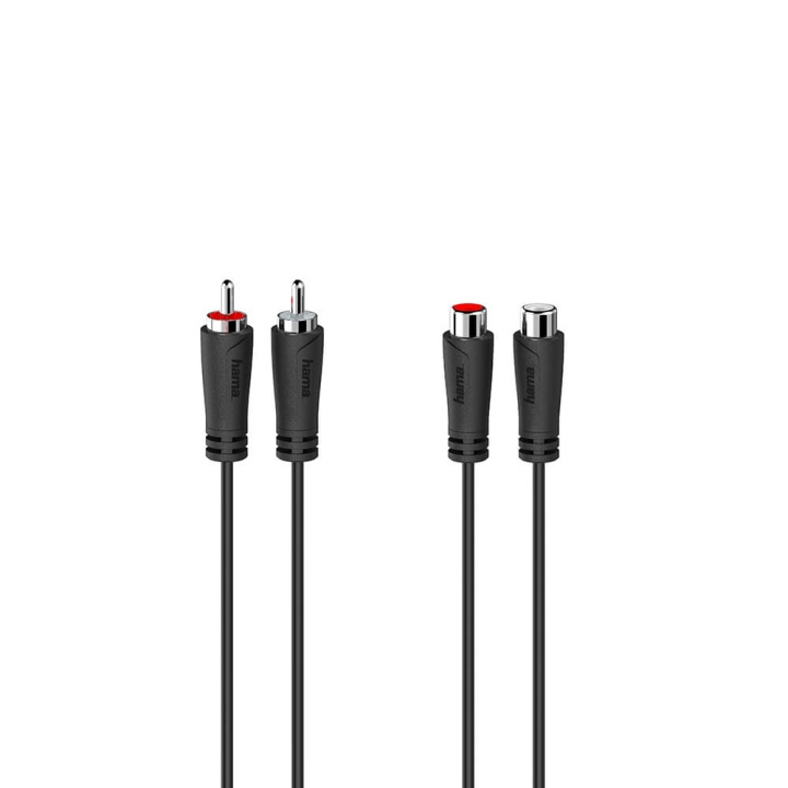 Hama Cable Audio Extension 2 RCA Plugs - 2 RCA Sockets 5.0m in the group HOME, HOUSEHOLD & GARDEN / Electricity & Lighting / Extension cables at TP E-commerce Nordic AB (C31013)