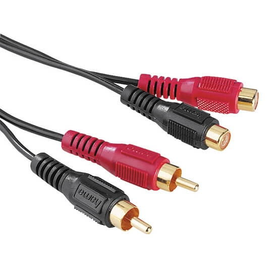 Hama Audio Cable, 2 RCA plugs - 2 RCA sockets, 2 m in the group HOME ELECTRONICS / Cables & Adapters / RCA / Cables at TP E-commerce Nordic AB (C31094)