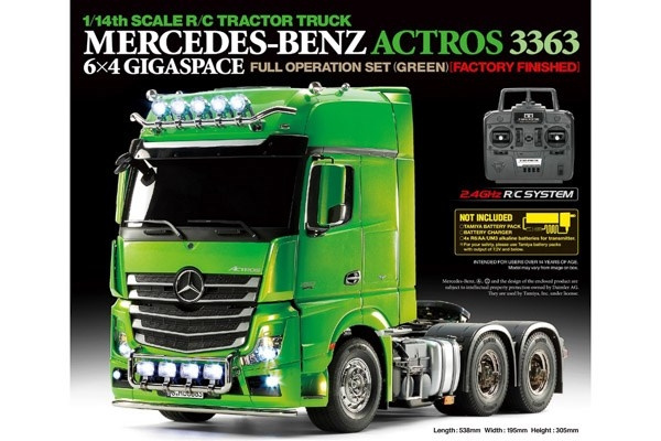 TAMIYA 1:14 R/C Full Option - Actros 3363 Green in the group TOYS, KIDS & BABY PRODUCTS / Radio controlled / RC cars at TP E-commerce Nordic AB (C31517)