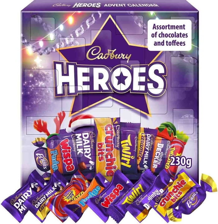 Cadbury Heroes Julkalender 230 g in the group TOYS, KIDS & BABY PRODUCTS / Toys / Advent calendar at TP E-commerce Nordic AB (C32981)