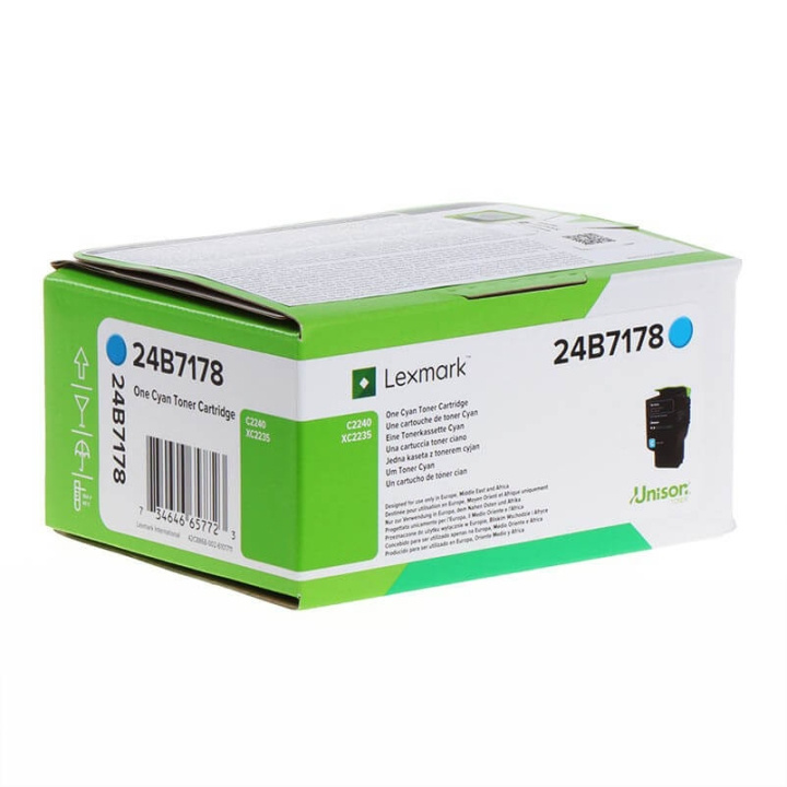 Lexmark Toner 24B7178 Cyan, Return in the group COMPUTERS & PERIPHERALS / Printers & Accessories / Ink & Toner / Toner / Lexmark at TP E-commerce Nordic AB (C36648)