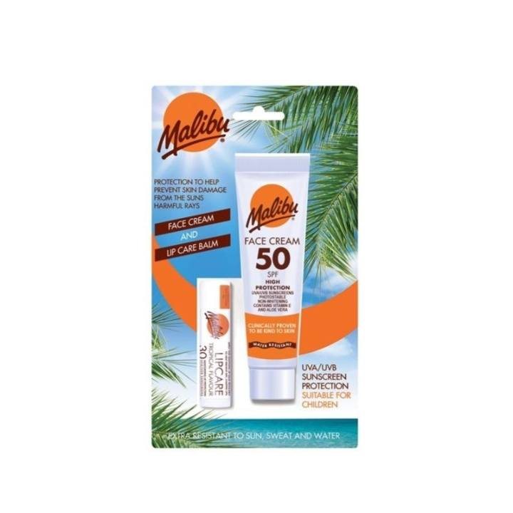 Malibu Face Sun Lotion 50 40ml and Lip Balm in the group BEAUTY & HEALTH / Skin care / Tanning / Sunscreen at TP E-commerce Nordic AB (C37742)