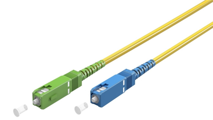 Goobay Fibre-optic Cable (FTTH), Singlemode (OS2) Yellow,(Simplex) optical fibre (FOC), SC-APC (8°) male > SC-UPC male, halogen-free cable sheath (LSZH) in the group COMPUTERS & PERIPHERALS / Computer cables / Network cables / Fiber cabling at TP E-commerce Nordic AB (C39137)