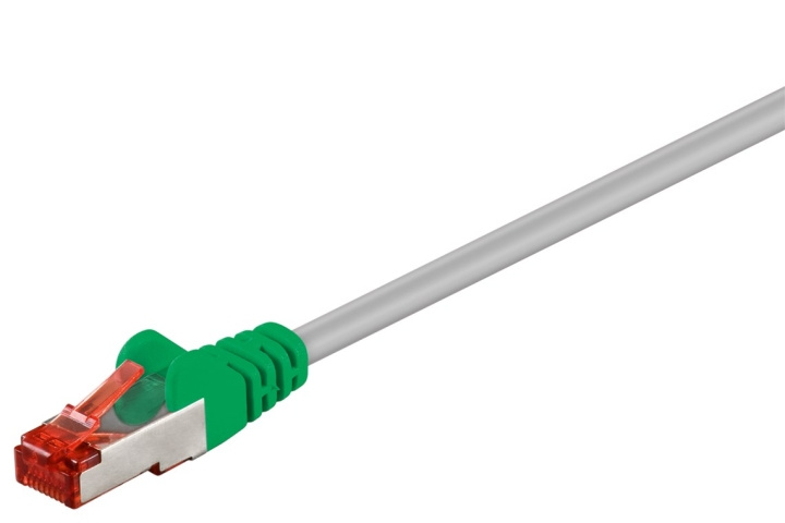 Goobay CAT 6 Crossover Patch Cable, S/FTP (PiMF), grey, green copper conductor (CU), halogen-free cable sheath (LSZH) in the group COMPUTERS & PERIPHERALS / Computer cables / Network cables / Cat6 at TP E-commerce Nordic AB (C39298)